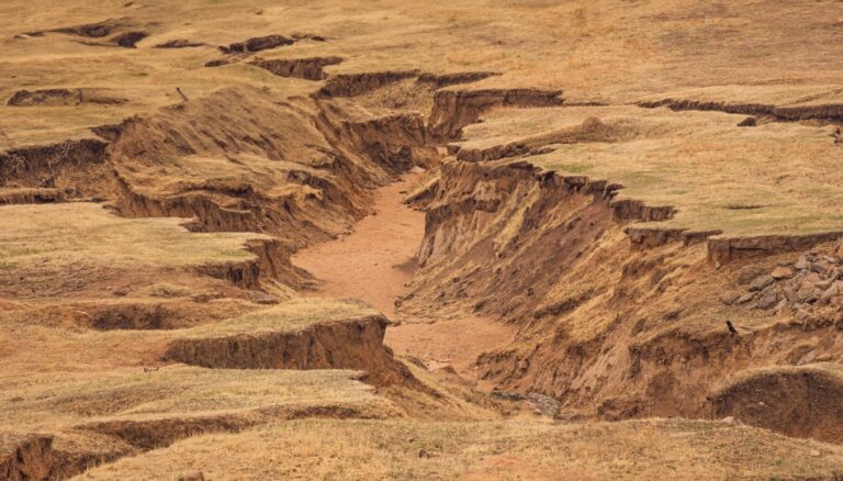 A Erosao Esculpiu Uma Ravina Profunda Na Paisagem F7iLCHN9lsE