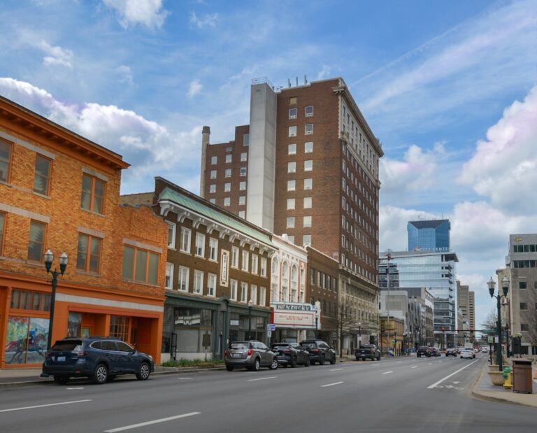 Vista Da Rua De Predios E Carros Sob Um Ceu Nublado FLU VRcFP60